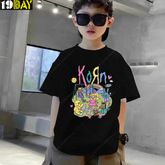 Bold Expression Korn Black Kids Drop Shoulder Graphic Tee